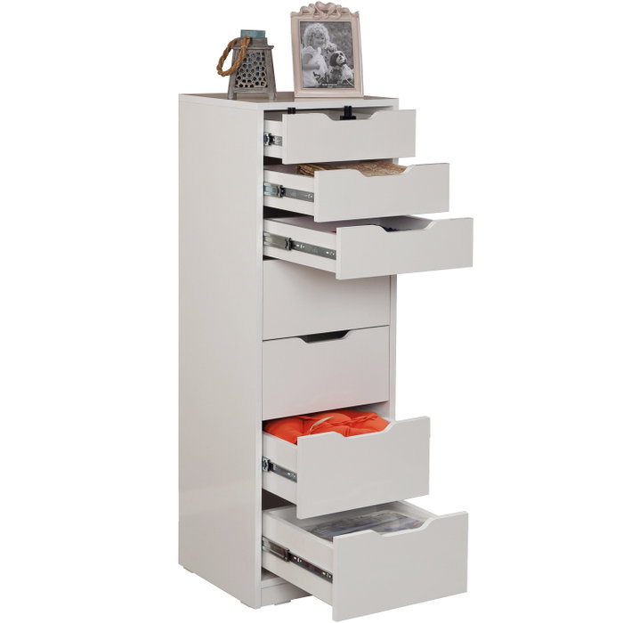 Hanah Home Flow - Shiny White Cómoda Blanca con 7 Cajones Hanah Home Flow - Shiny White Cómoda Blanca con 7 Cajones